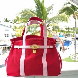 Boatkin – Red & Pink Limited Edition Boat Tote with Lock & Zip Pouch